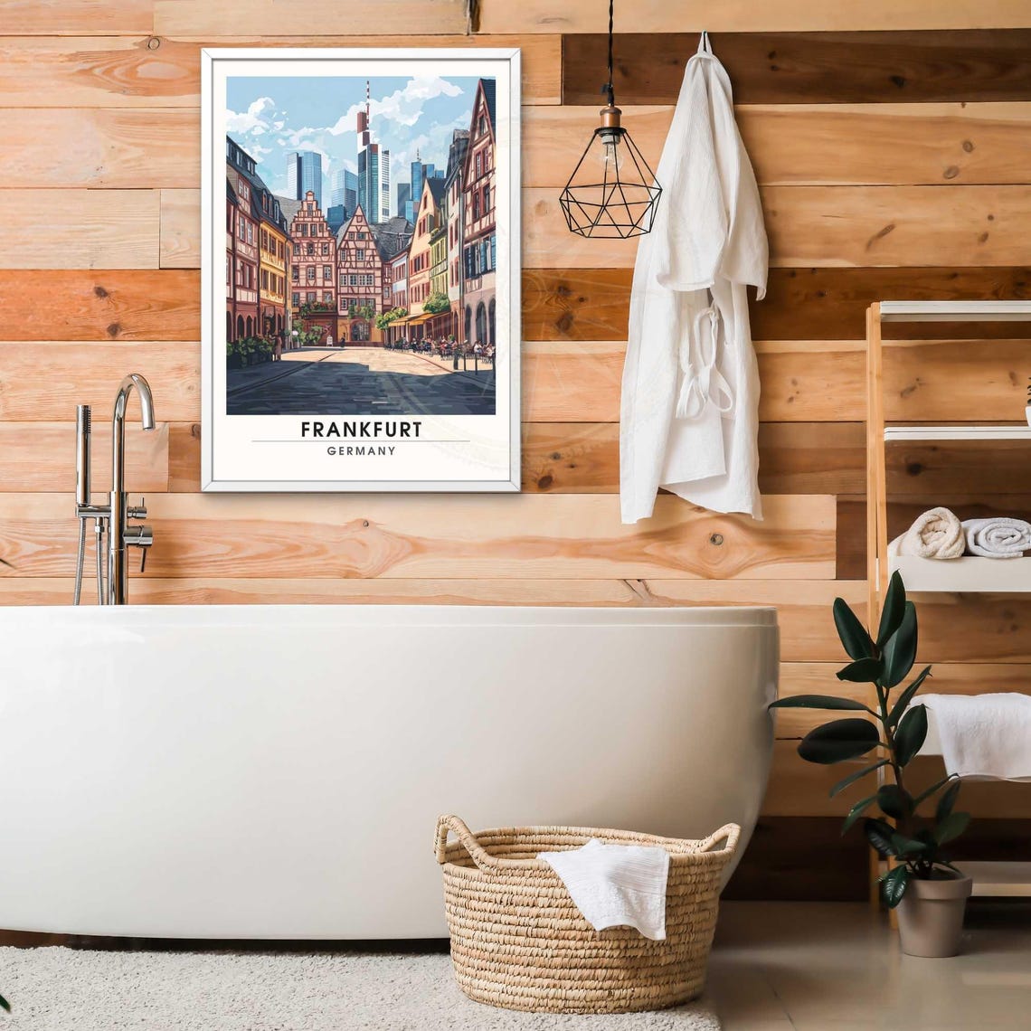 Frankfurt Old Town Square Modern Skyline Germany Travel Poster - Image 2
