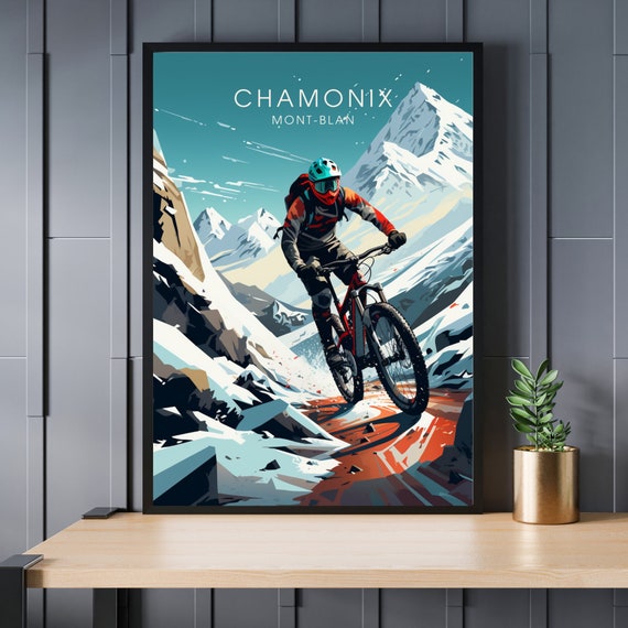 Chamonix Poster Mountain Bike Print Biking