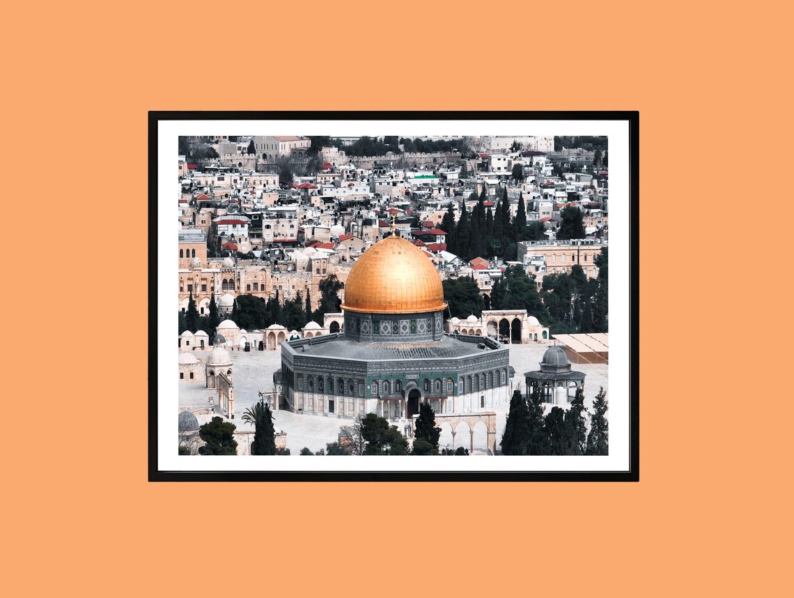 Dome Of The Rock Jerusalem Golden Dome Aerial Photography Poster