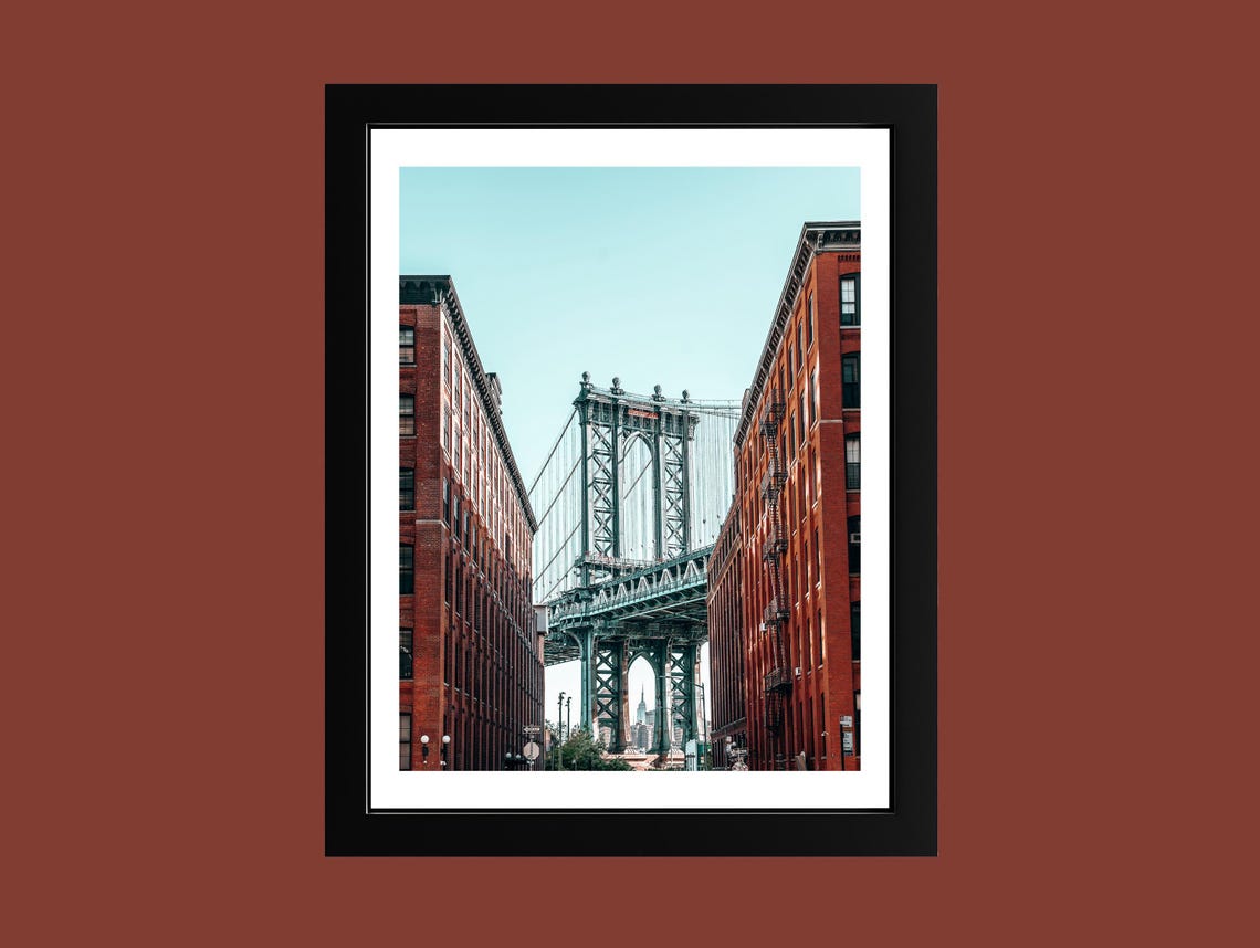 Manhattan Bridge DUMBO Brooklyn Brick Street View New York City Poster