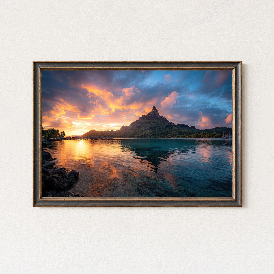 Bora Sunset Print Mount Otemanu Tropical Wall Art