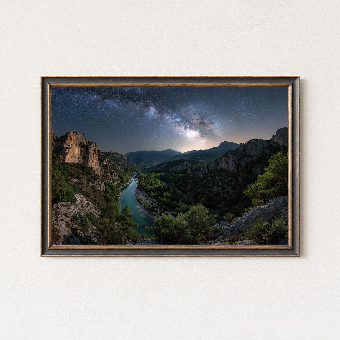 Milky Way Canyon River Print Night Sky Landscape Photography