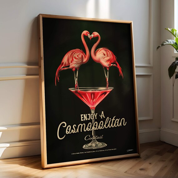 Vintage Cocktail Cosmopolitan Lounge Art Print