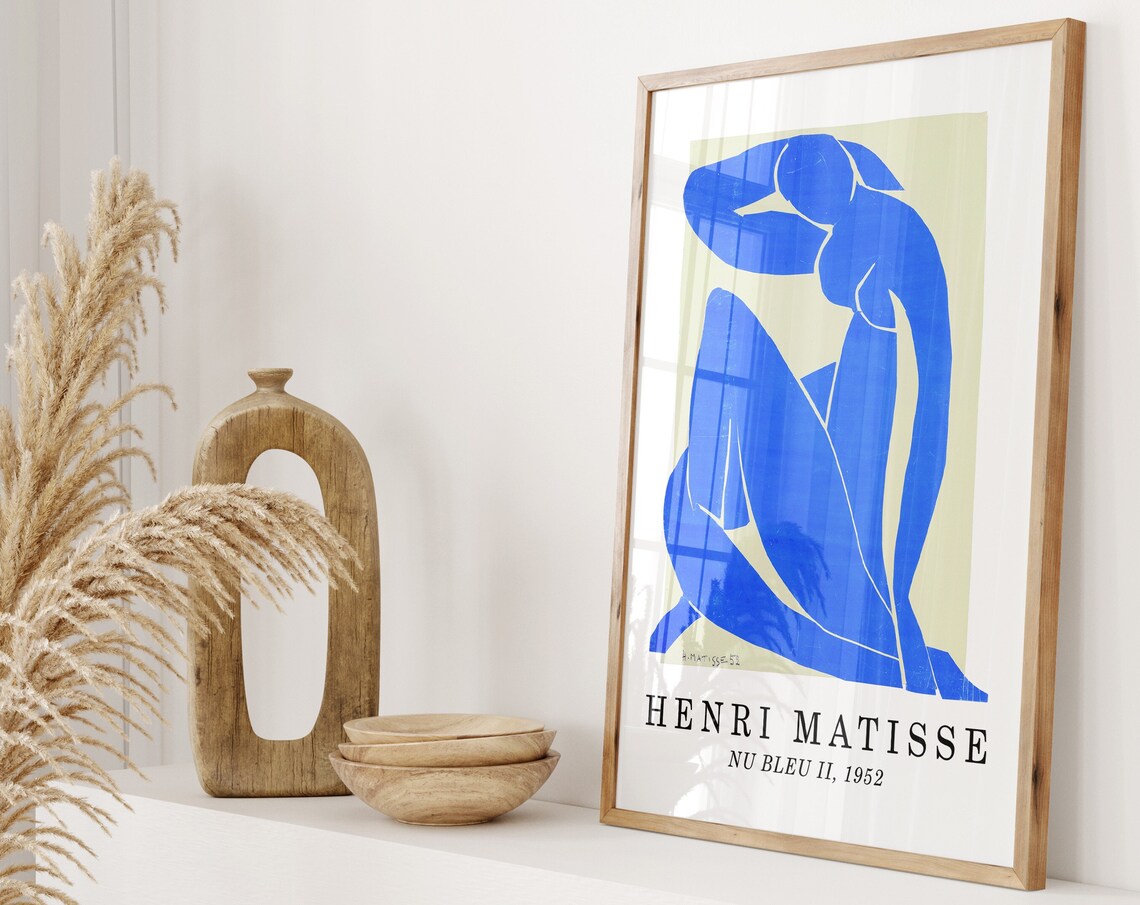 Henri Matisse Nu Bleu II 1952 Cobalt Blue Cut Out Museum Poster - Image 4