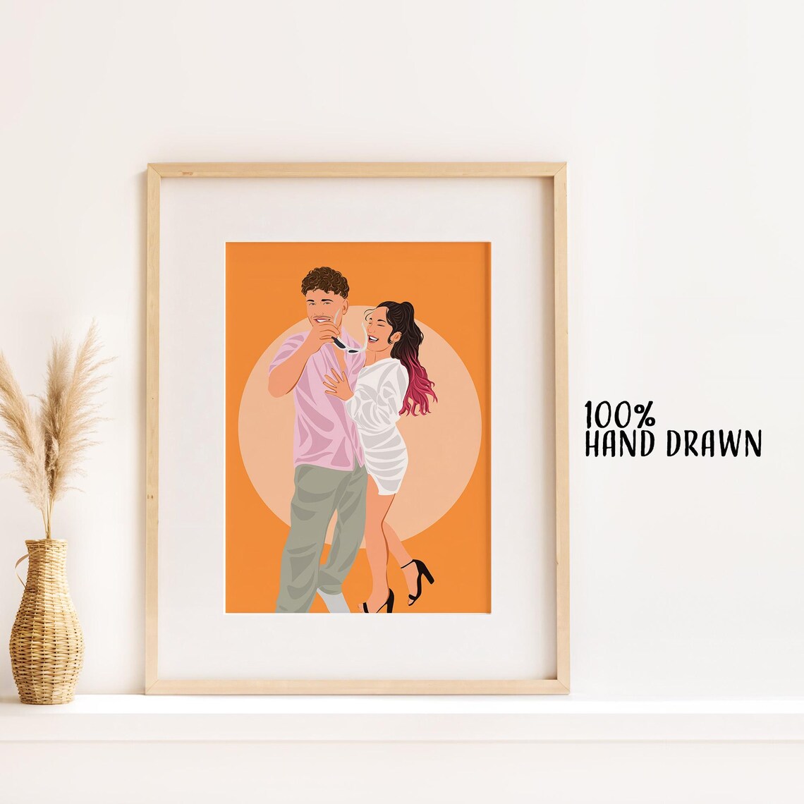 Custom Couple Portrait Drawing, Personalized Art Print - Image 2