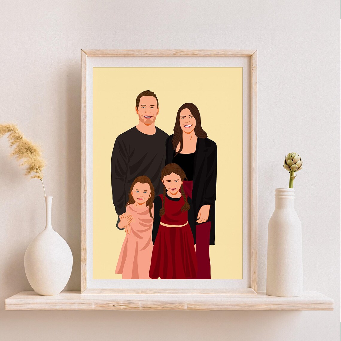 Custom Faceless Family Portrait, Personalized Gift - Image 2
