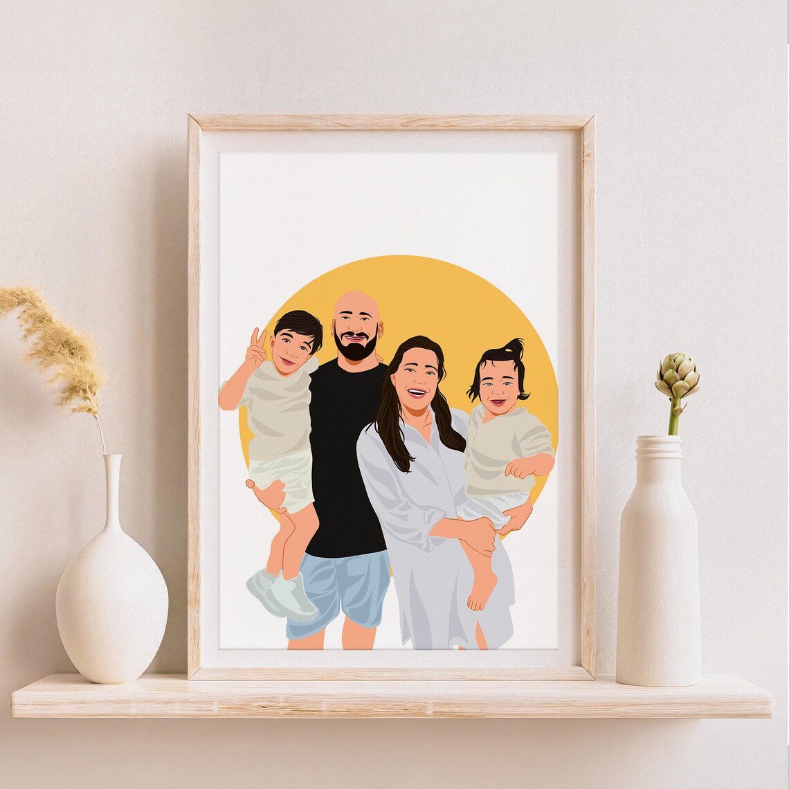 Custom Faceless Portrait, First Mother's Day Art Print - Image 2