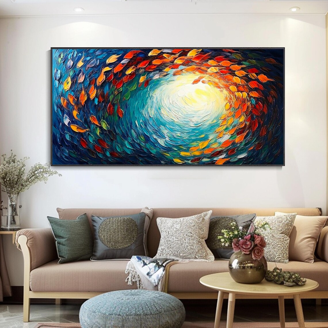 Colorful Fish Sea Life Oil Painting Art Print - Image 3