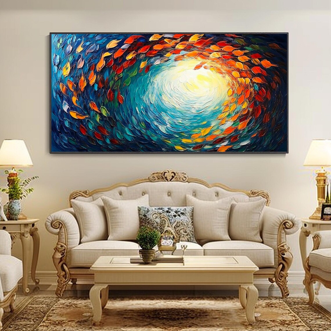 Colorful Fish Sea Life Oil Painting Art Print - Image 5