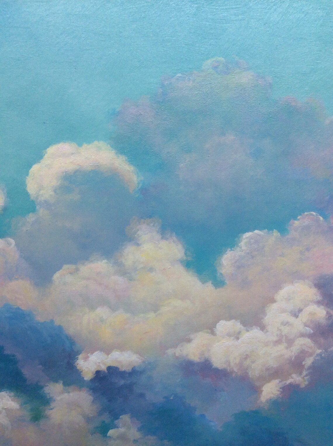 Miyazaki-Inspired Blue Sky and White Clouds Art Print - Image 4