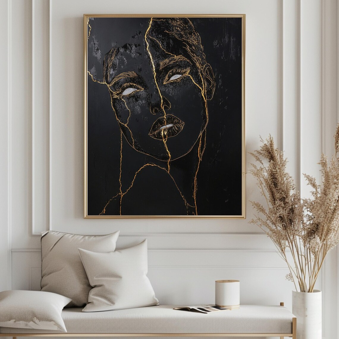 Black And Gold Luxury Wall Art Home Decor Modern Woman Art Decor Art Modern Art Prints Instant - Image 4