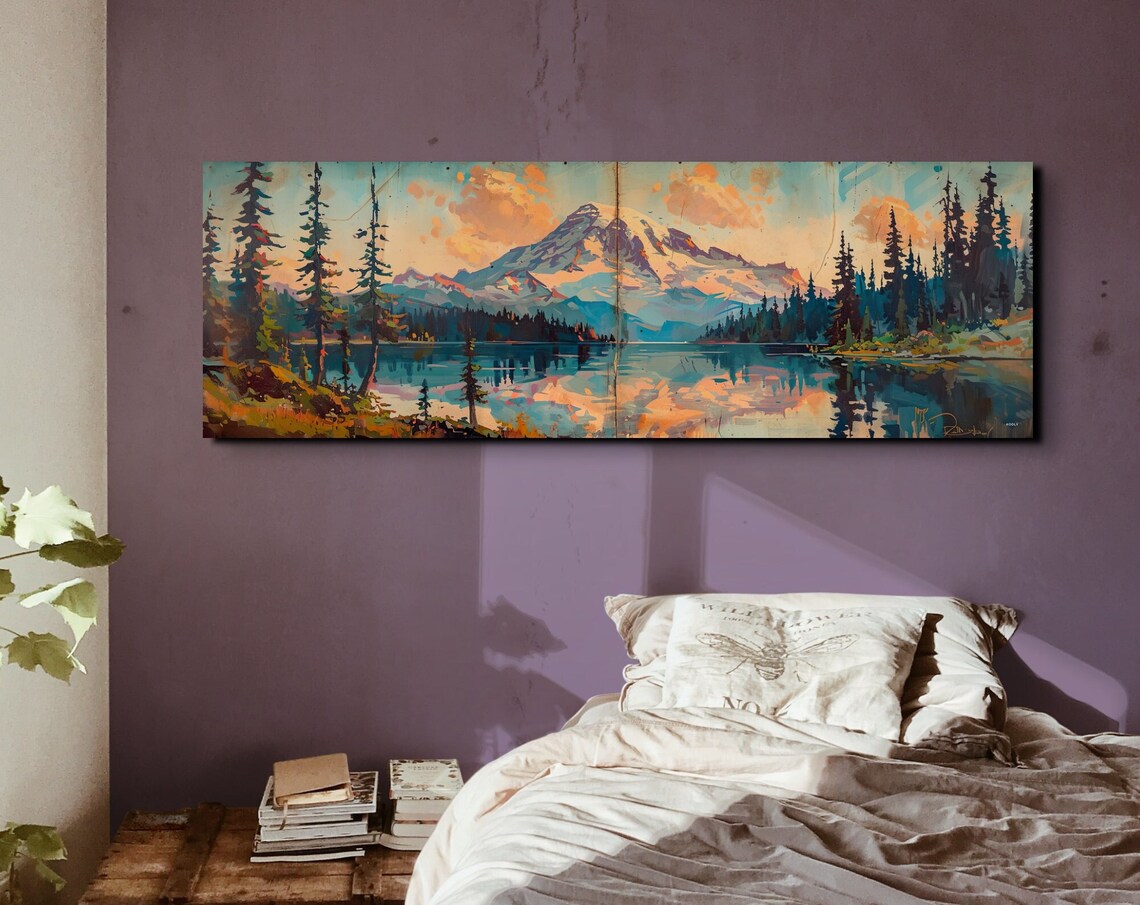 Mount Rainier Mid-Century Modern Art Print