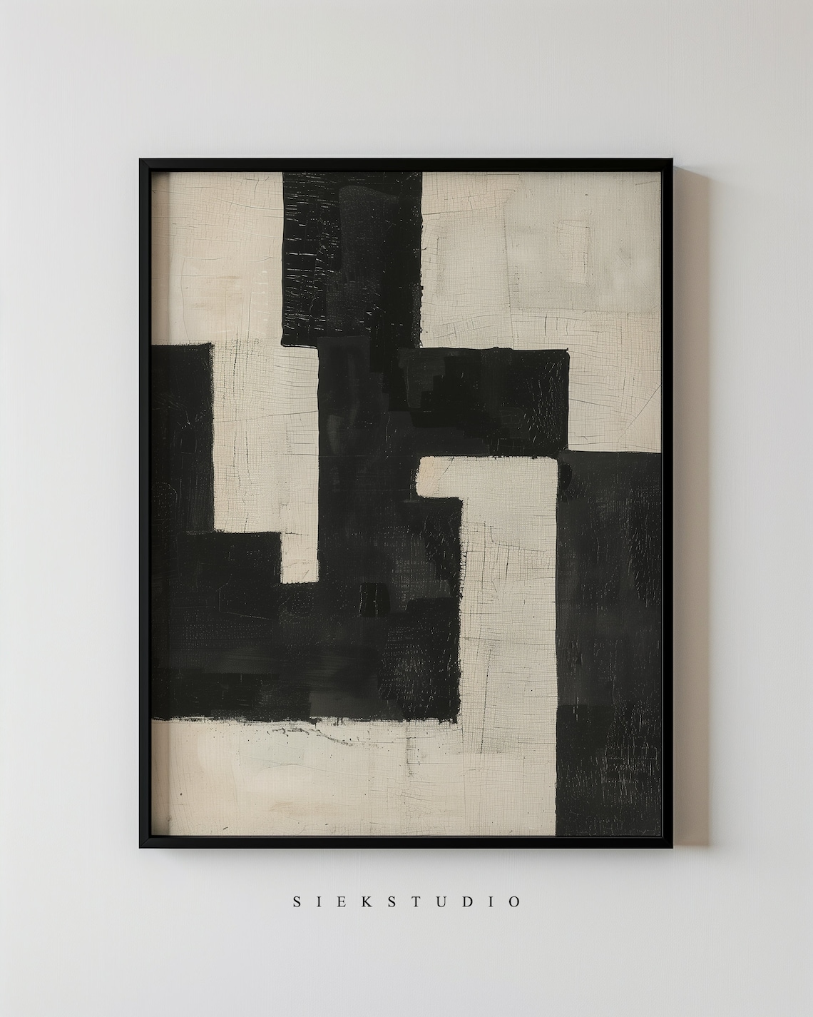 Modern Black And White Abstract, Minimalist Art Print