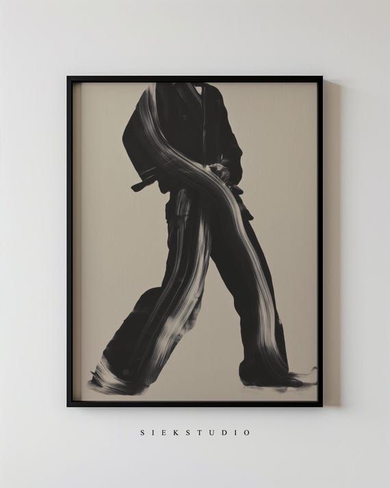 Modern Abstract Brushstroke Art Print, Minimalist