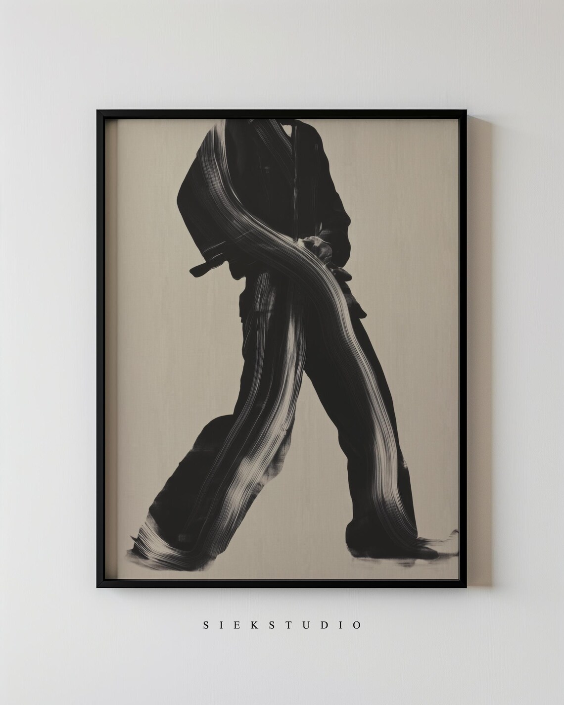Modern Abstract Brushstroke Art Print, Minimalist