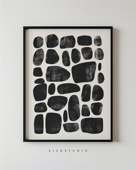 Abstract Rock Wall Art, Minimalist Geometric Art Print