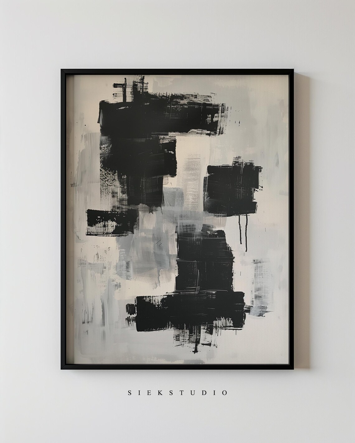 Black And White Minimalist Abstract Art Print