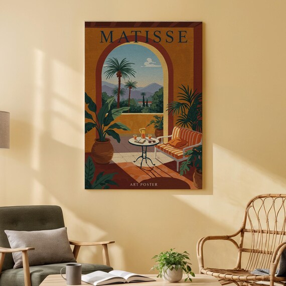 Matisse Tropical Terrace Palm Arch Vintage Exhibition Style Art Poster