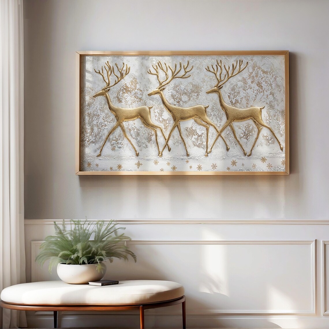 Christmas Abstract Deer Holiday Art Print - Image 2