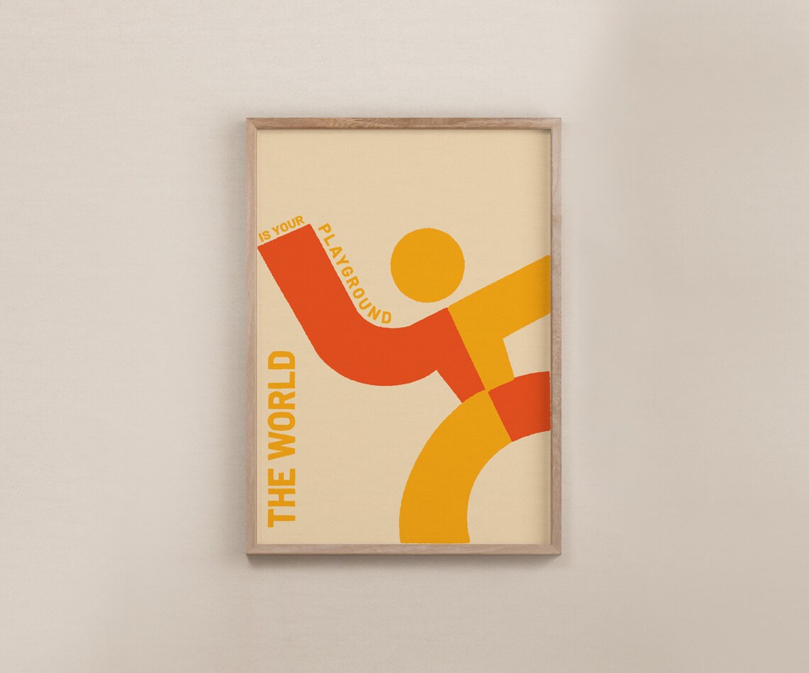 The World Is Your Playground Abstract Figure Poster Wall Decor Art - Image 3