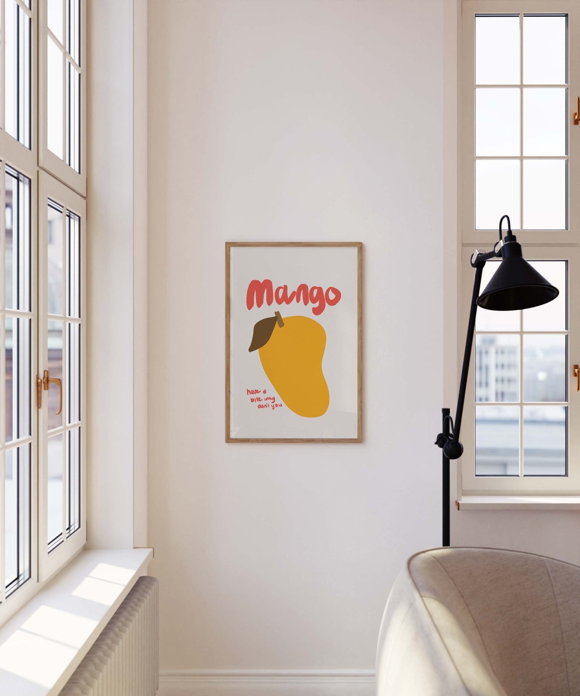 Mango Have A Bite Why Dont You Playful Fruit Illustration Poster - Image 3