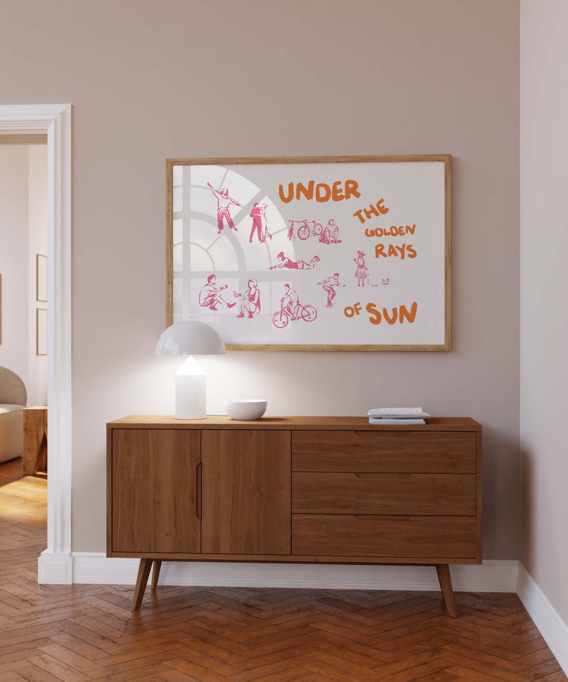 Horizontal Under the Golden Rays of Sun Summer Sketch Poster - Image 2