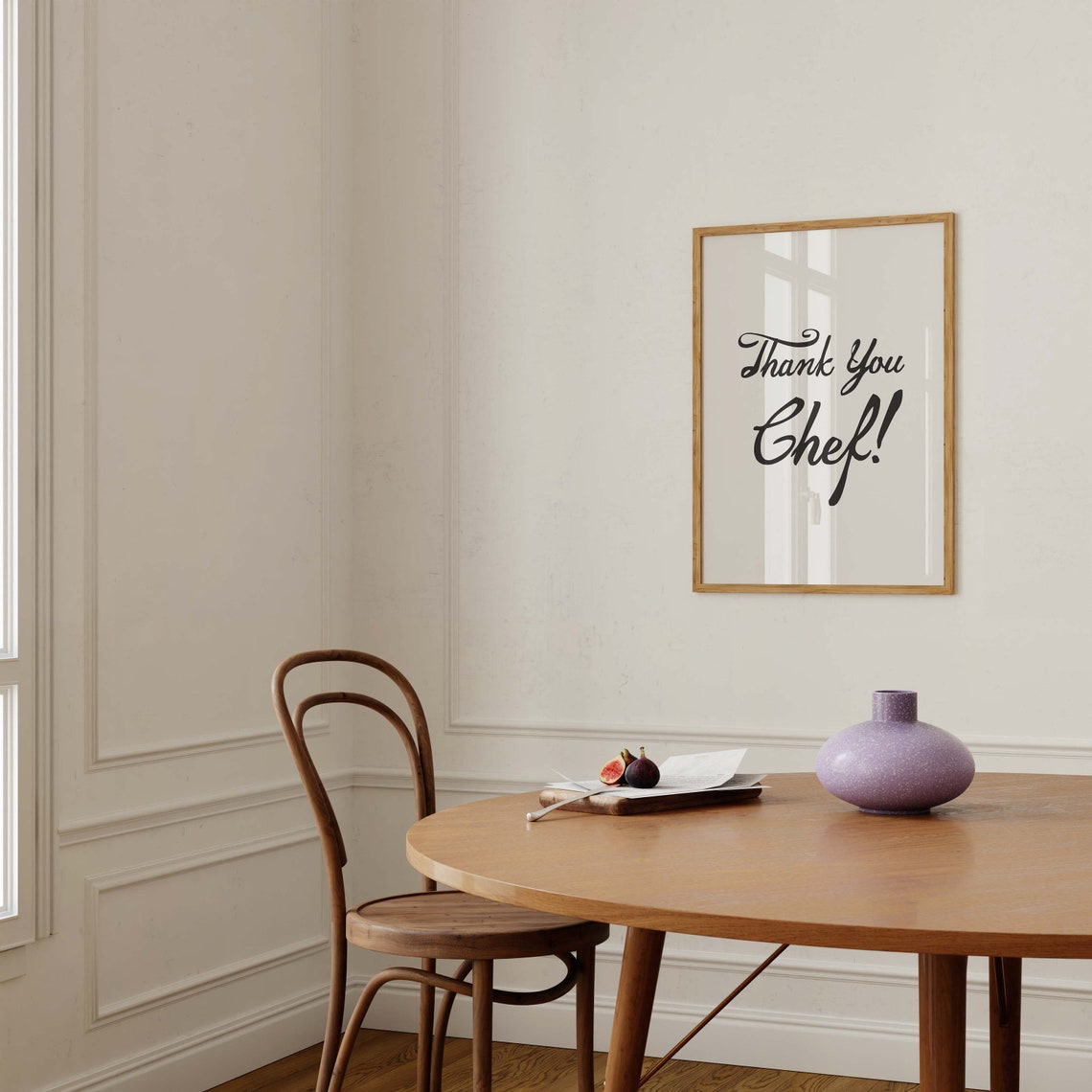 Thank You Chef Script Typography Kitchen Wall Decor Art Print - Image 2