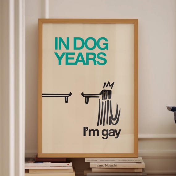 Gay Print Im Gay Queer Art Indie Room Decor Preppy Room Decor Lesbian Art Funny Gay Art Wall Art Trendy Blue Art
