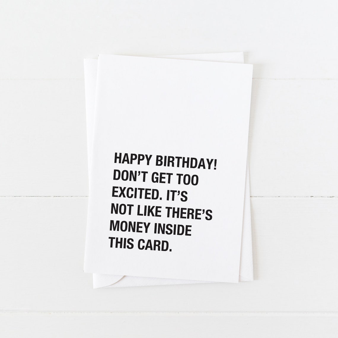Funny Happy Birthday Card No Money Inside Humor Art Print Quote