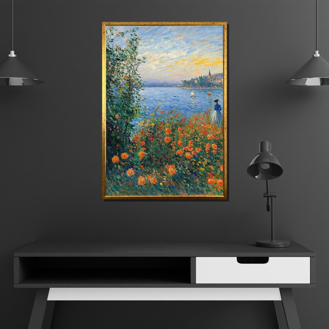 Claude Monet La Seine at Argenteuil 1873 River Landscape Art Poster - Image 4
