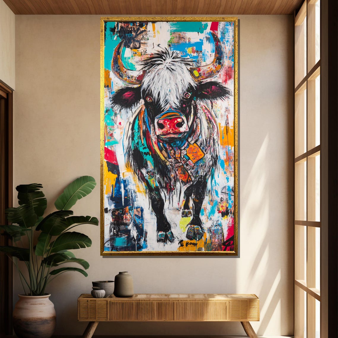 Crowned Monkey Canvas Painting Urban Pop Art Wall Decor Ready To Hang Gift For Bold Animal Lovers - Image 2