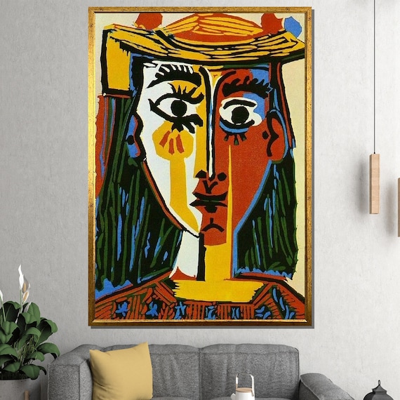 Pablo Picasso Head of a Woman 1962 Colorful Cubist Portrait Poster