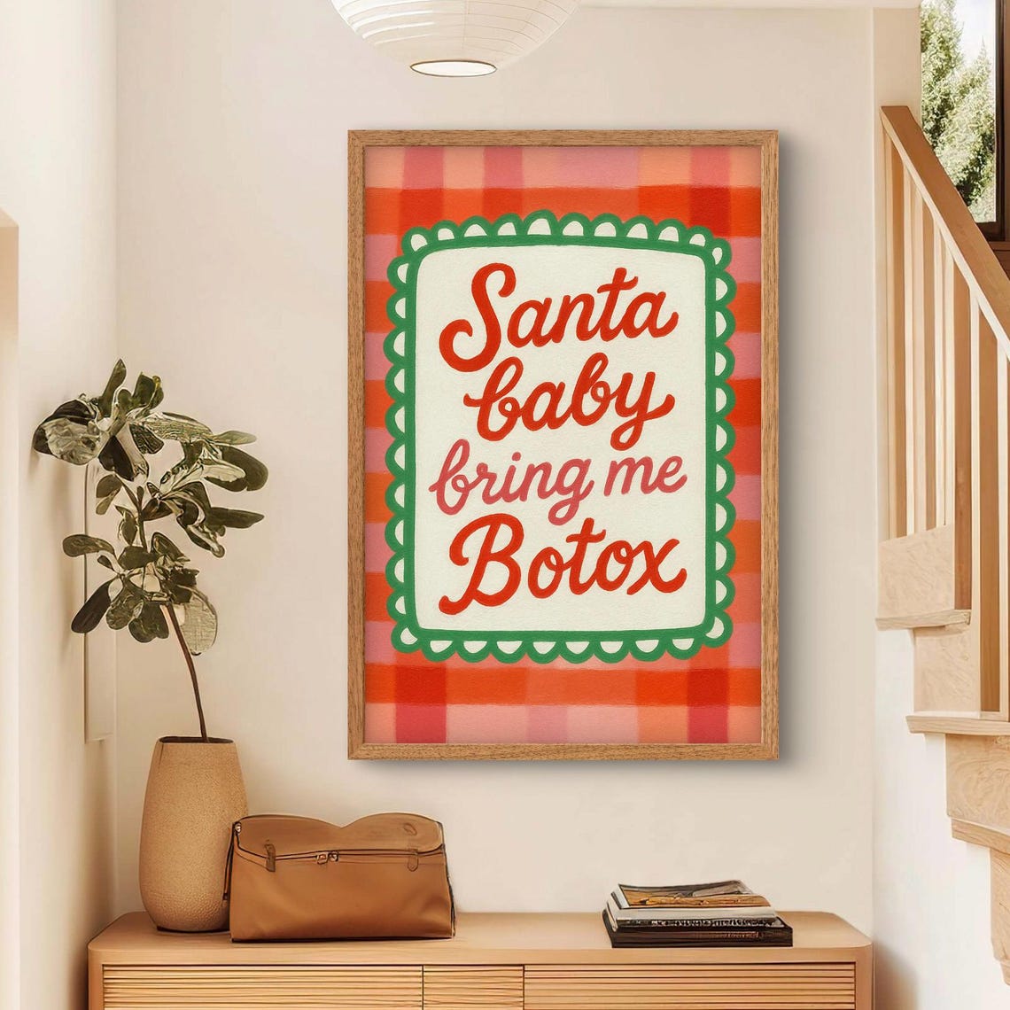 Funny Santa Baby Bring Me Botox Quote Christmas Holiday Decor Poster