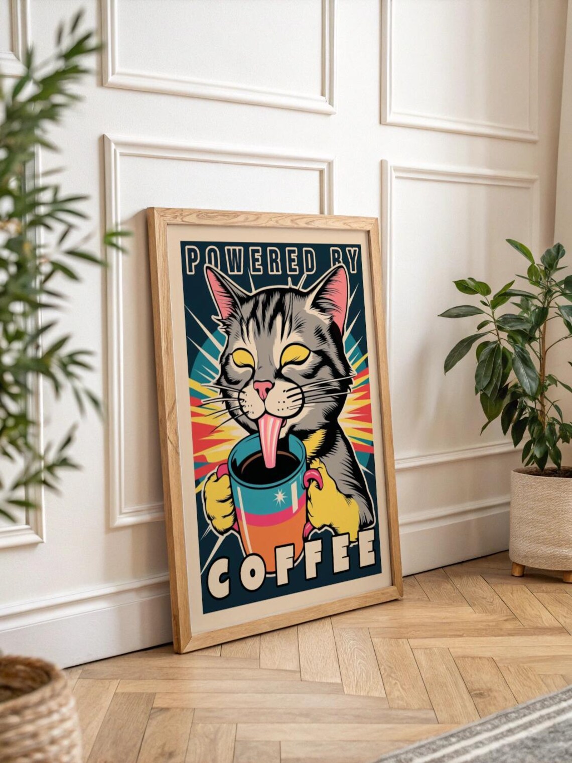 Cute Cat Coffee Poster, Retro Kitchen Decor - Image 2