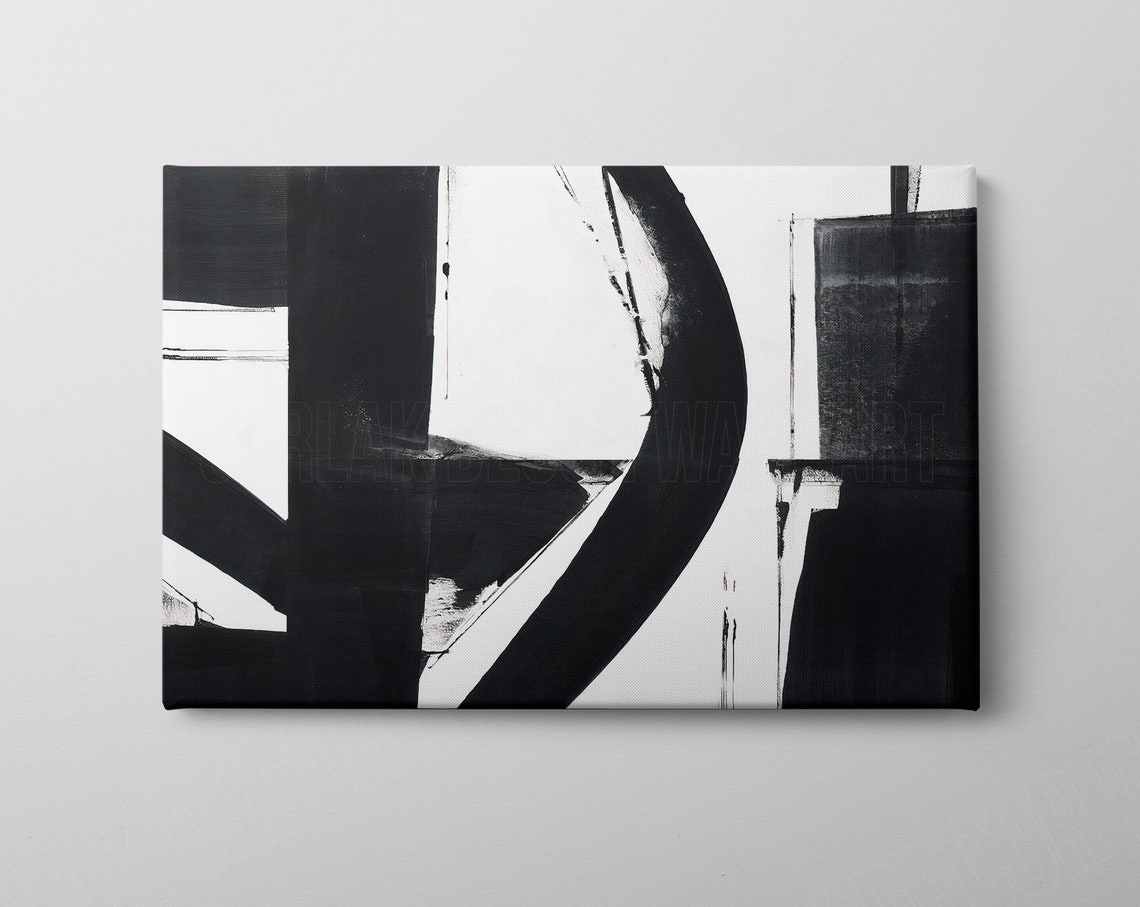 Black And White Abstract Art Decor Gift