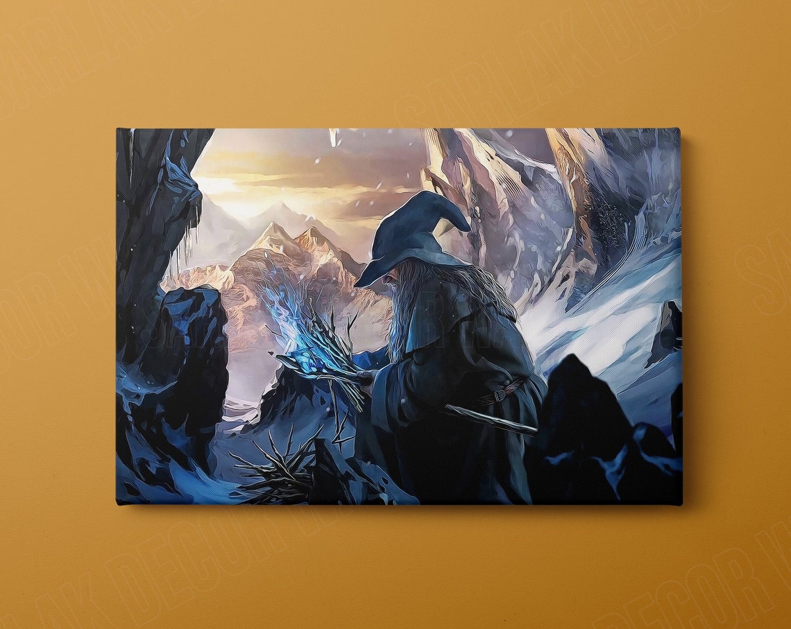 Lord Of The Rings Gandalf Oil Printed Gandalf Art Oil Printed Middle Earth Gandalf Middle Earth Wall Art Middle Earth Printed