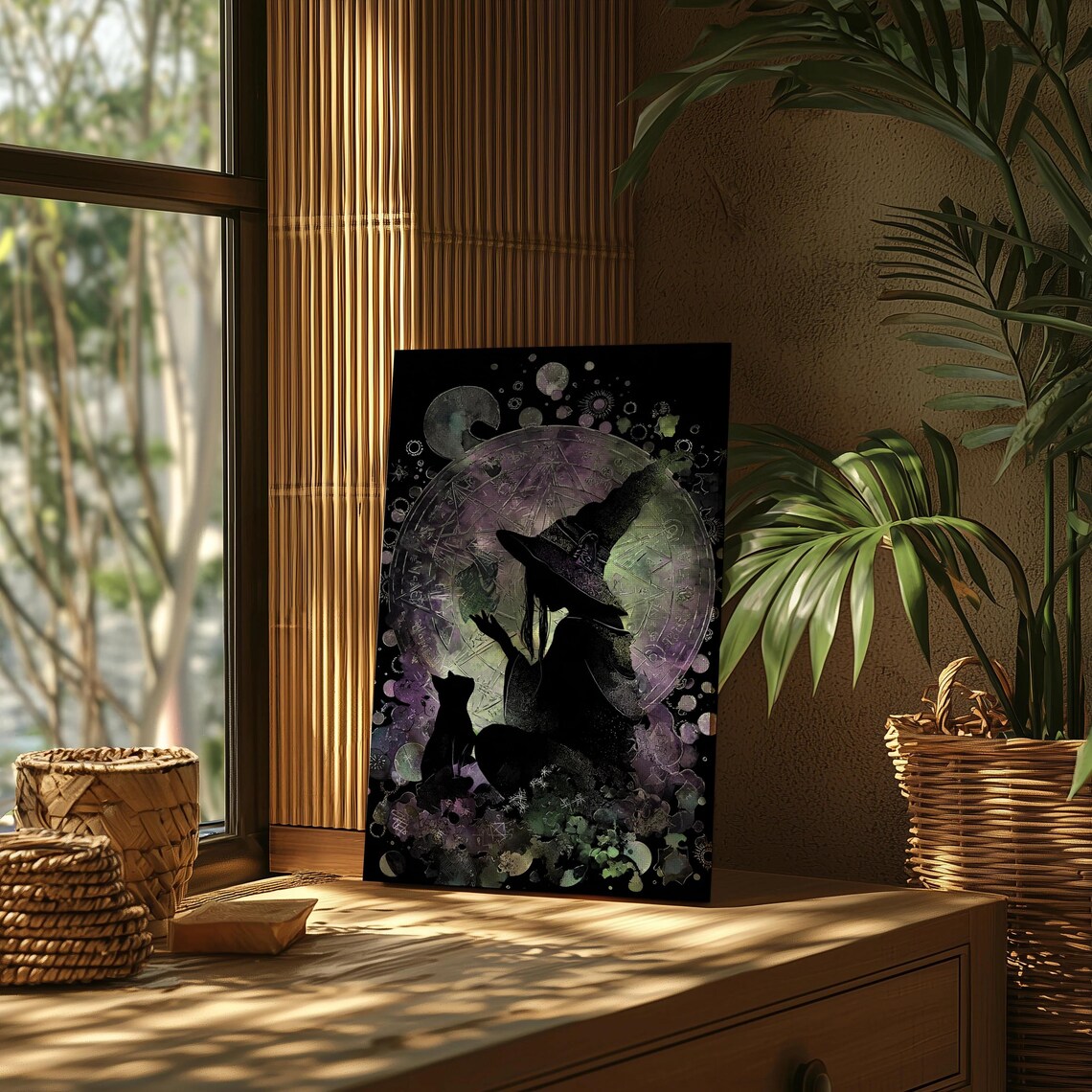 Witch Watercolor Art Print, Occult Fantasy Decor