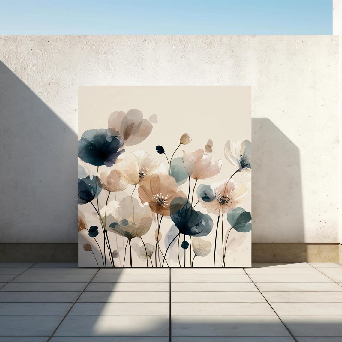 Modern Floral Wall Art Contemporary Botanical Canvas Print