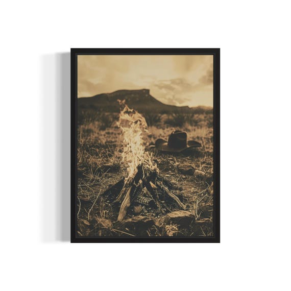 Campfire Poster Art Print Vintage Gothic Wall Art Painting Decor Photo