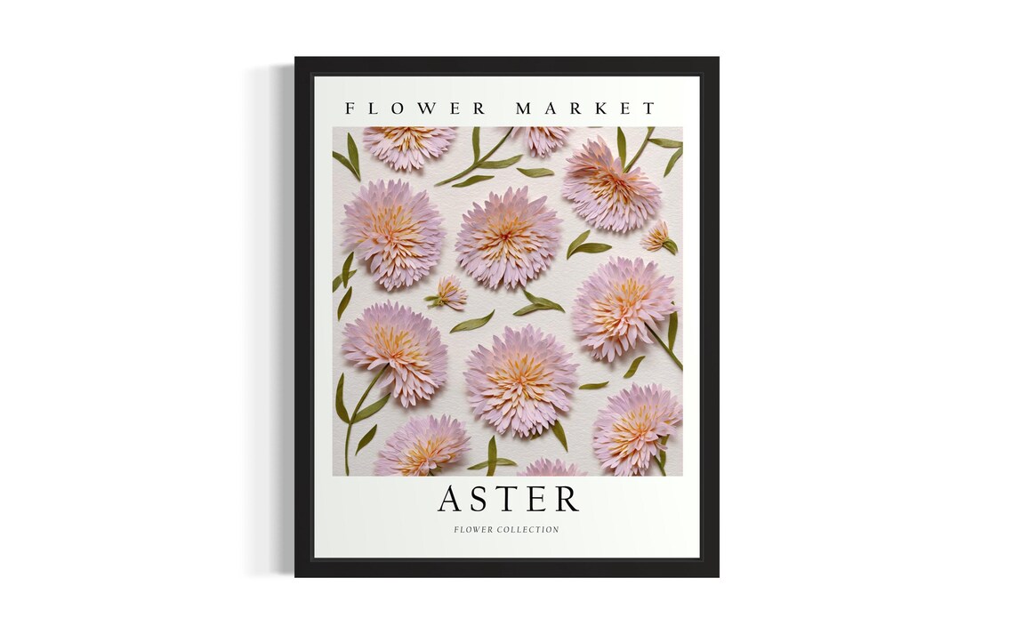 Flower Market Aster Bloom Art 3D Paper Flower Collection Poster