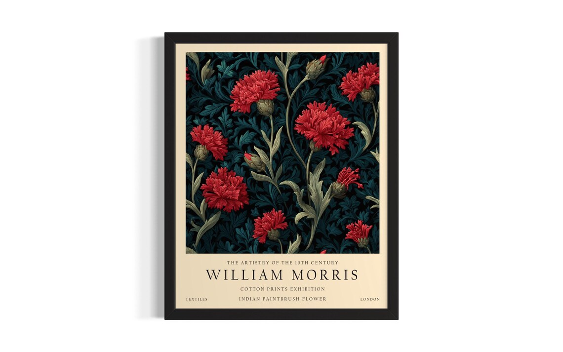 Indian Paintbrush William Morris Cotton Prints Exhibition Poster