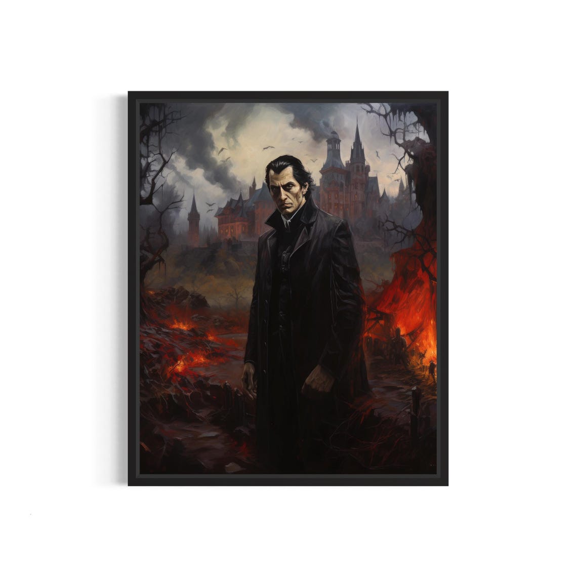 Dracula Art Print Vintage Gothic Wall Art Painting Decor Photo
