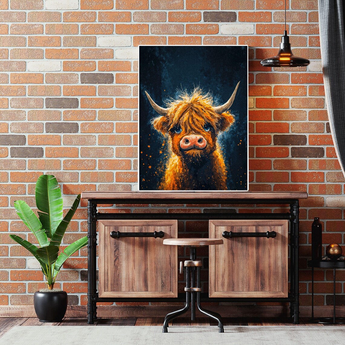 Baby Highland Cow Art Print, Nursery Decor - Image 3