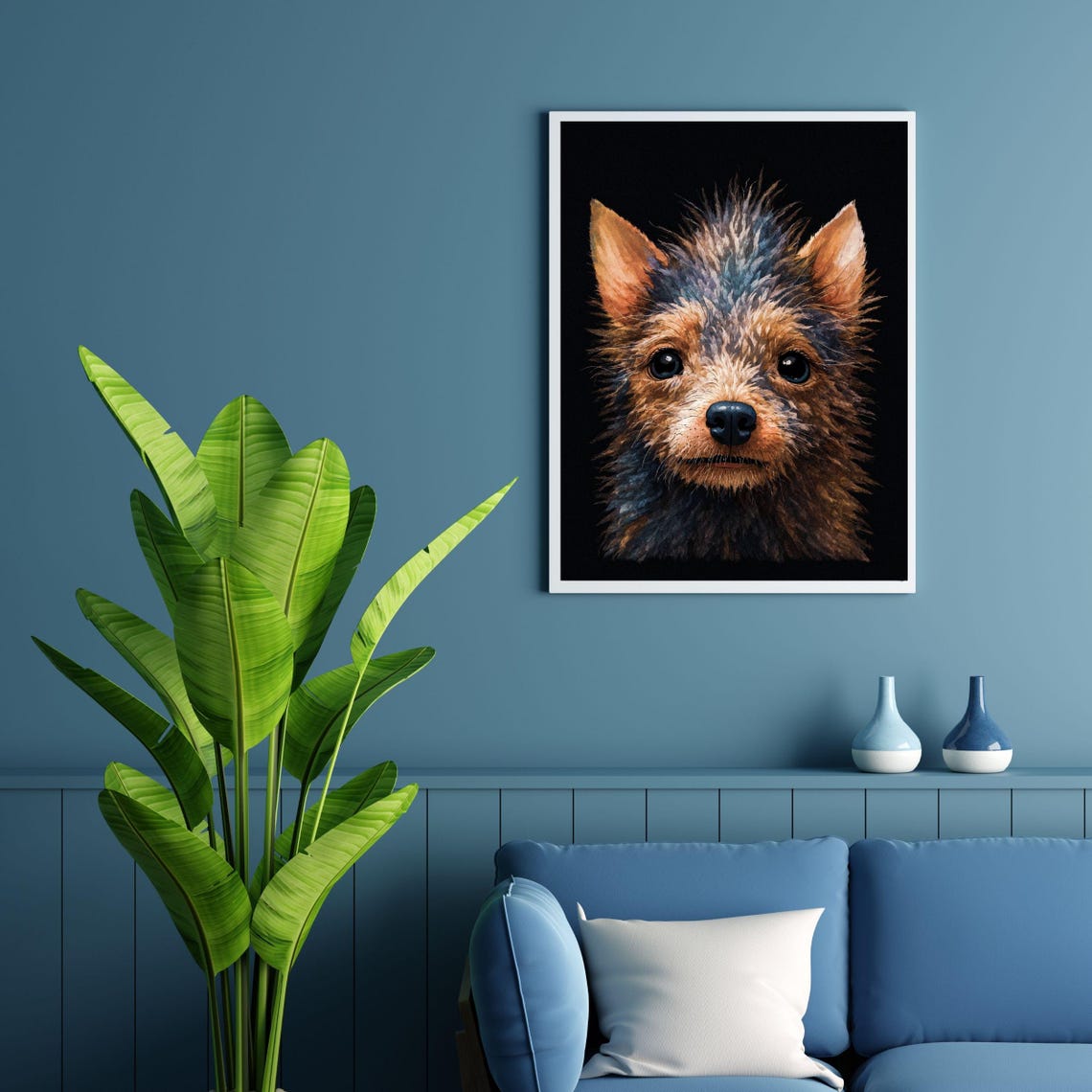 Yorkshire Terrier Puppy Close Up Big Eyes Dog Portrait Poster - Image 5
