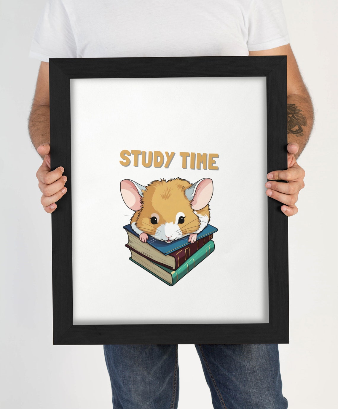 Study Time Cute Hamster On Stack Of Books School Kids Room Poster - Image 4