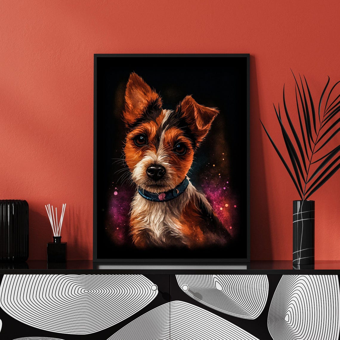 Jack Russell Terrier Starry Night Galaxy Dog Portrait Poster - Image 6