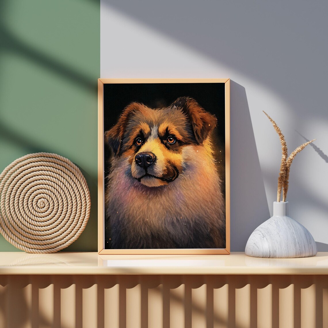Anatolian Shepherd Fluffy Puppy Guardian Dog Portrait Poster