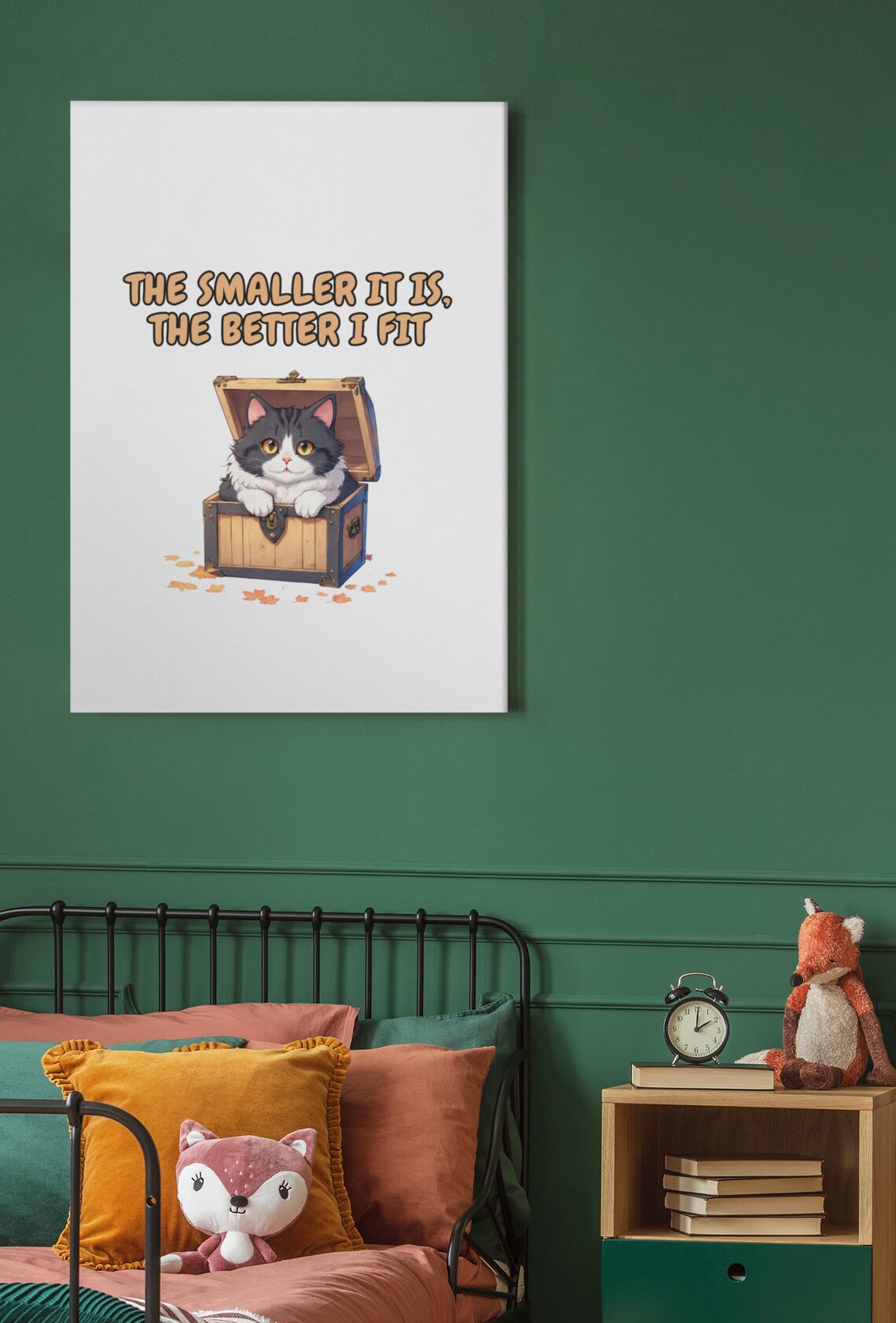 The Smaller It Is The Better I Fit Cat In Treasure Chest Funny Poster - Image 2