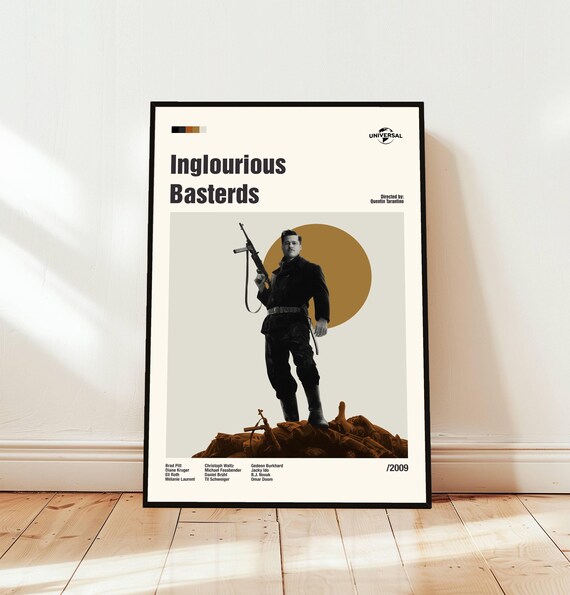 Inglourious Basterds 2009 Minimalist Movie Art with Cast Names Poster
