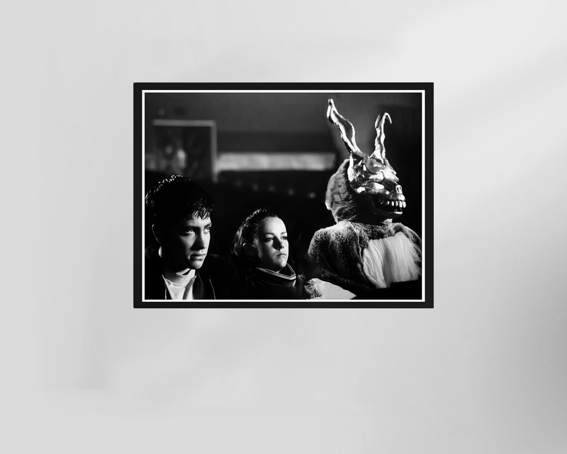 Donnie Darko Frank Bunny Black And White Cult Classic Movie Poster